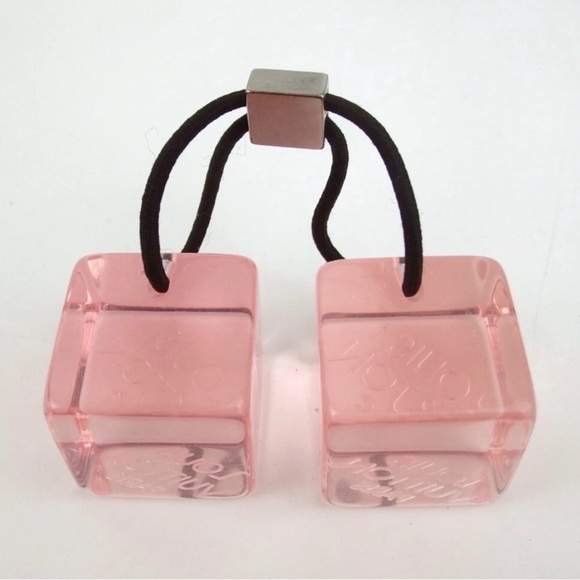 LOUIS VUITTON Lucite Cube Hair Tie Pink ‘Louis Vuitton Paris’ Dust Bag Included - Picture 3 of 5
